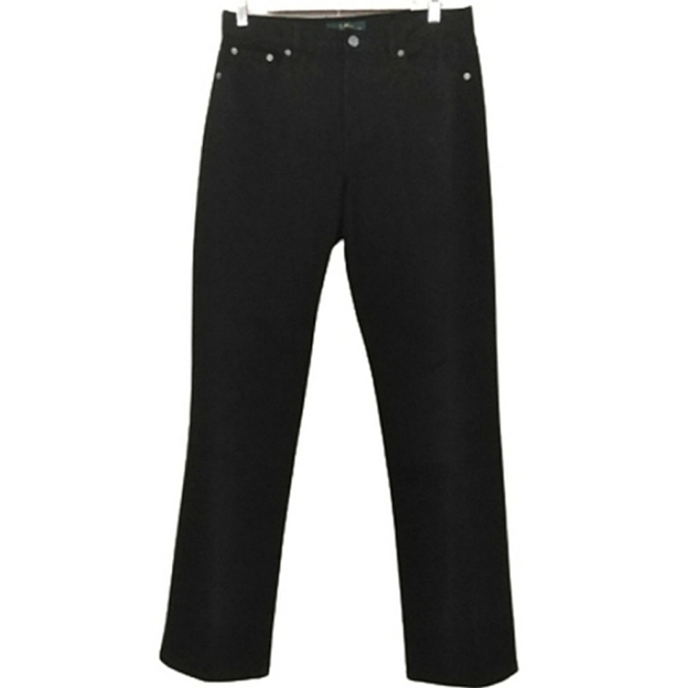 Lauren Ralph Lauren LRL Black Cotton Classic Straight Leg Denim High Rise Jeans